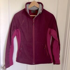 Mammut Women's Fleece sweater Jacket Size XS Burgundy Full Zip Swiss Design